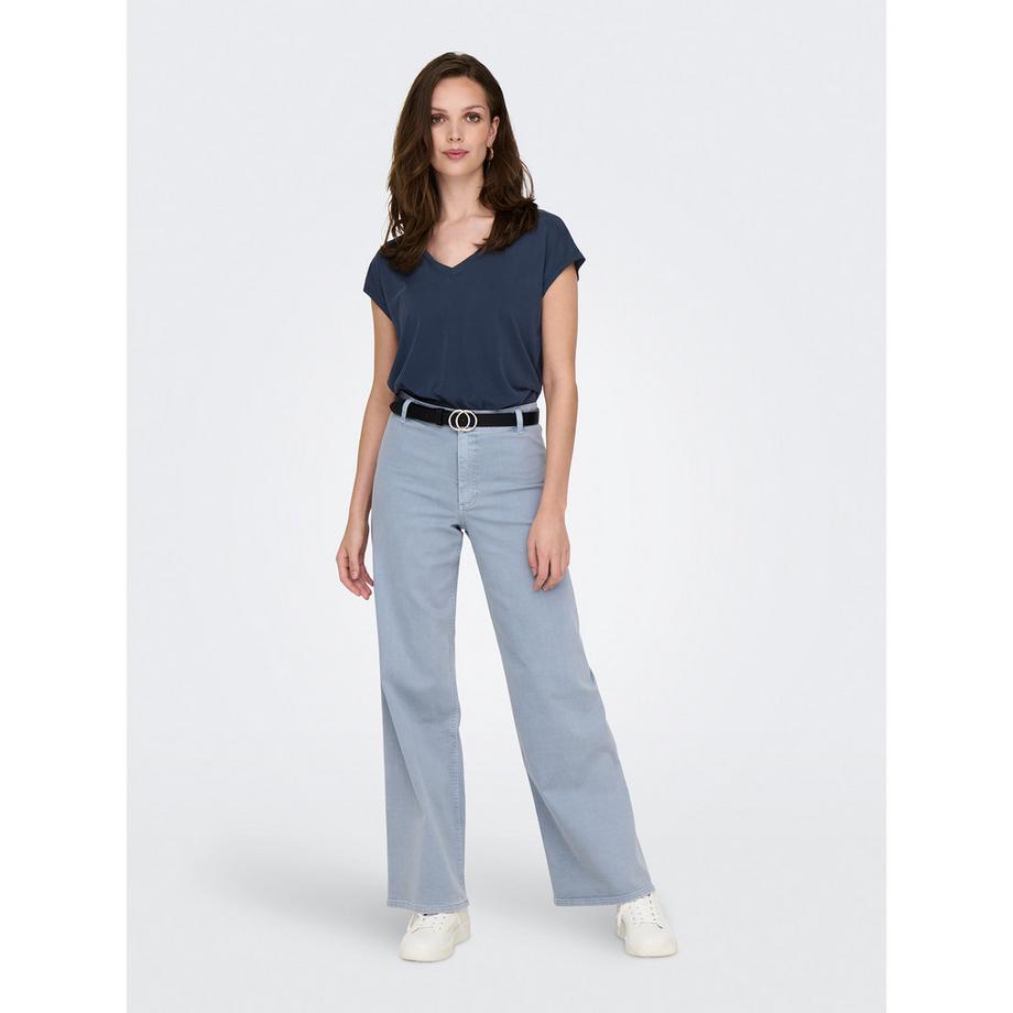 ONLY V-Ausschnitt Kurzarm T-Shirt  