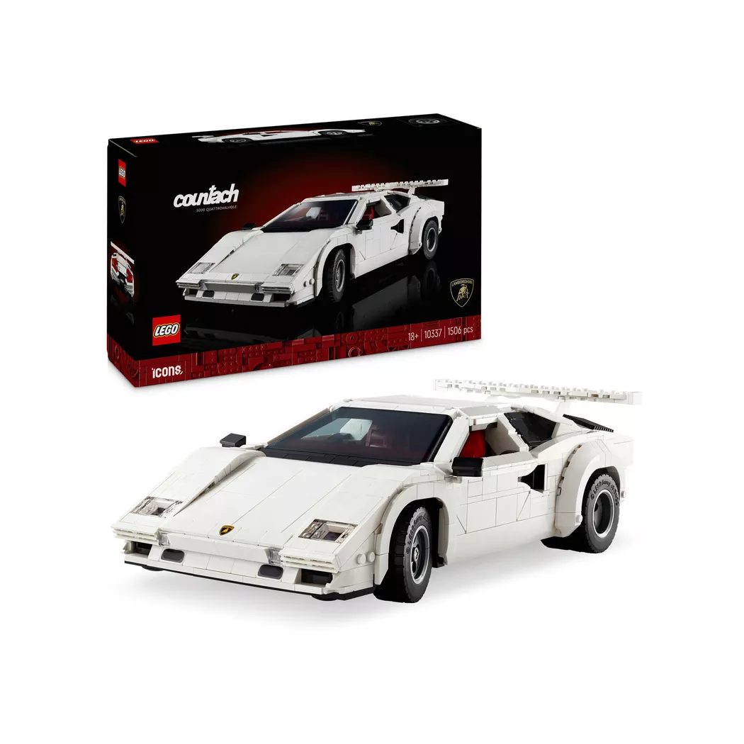 Lego Icons Lamborghini Countach 5000 Quattrovalvole (10337) – Classic Supercar Display Model for Adults, New