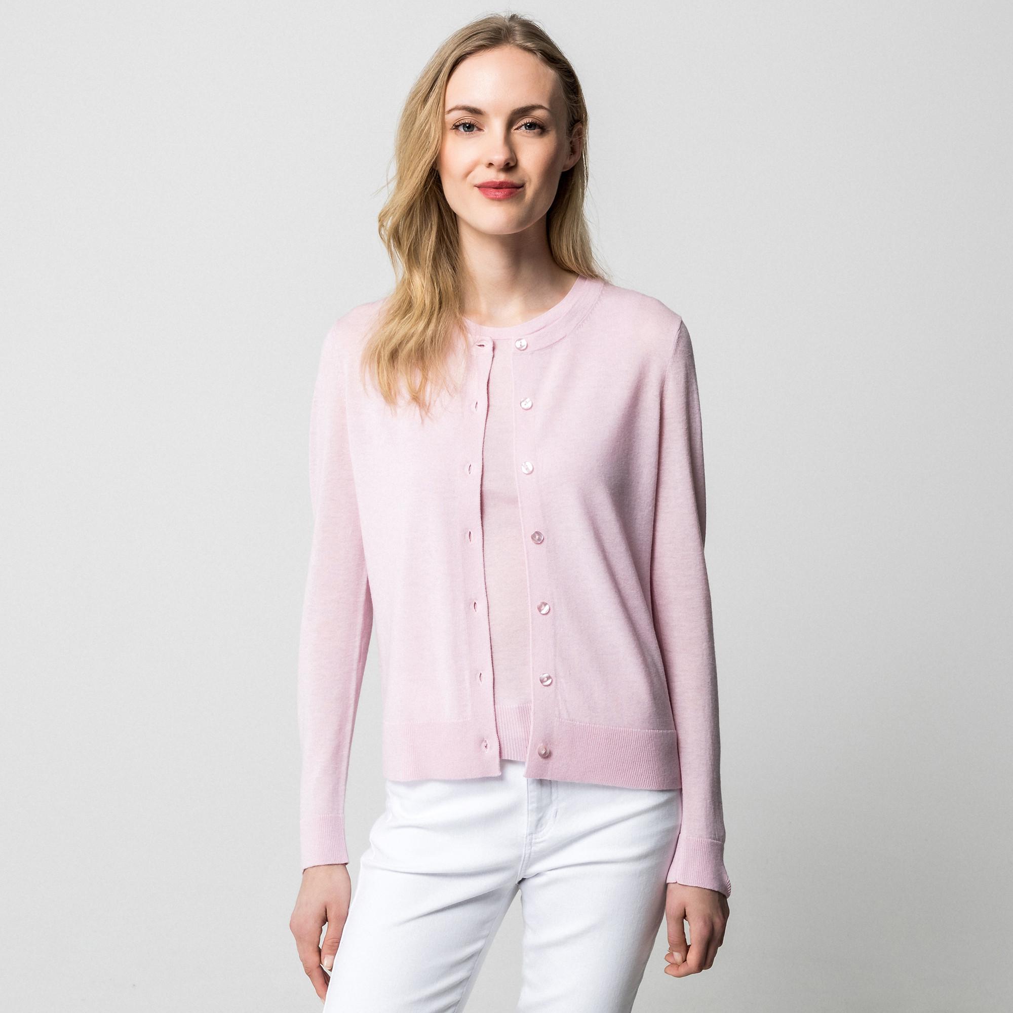 Manor Woman Cardigan a Righe in Maglia Fine  
