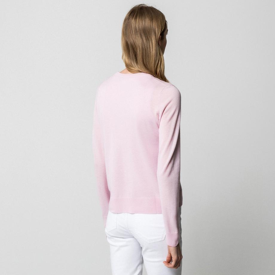 Manor Woman Cardigan a Righe in Maglia Fine  