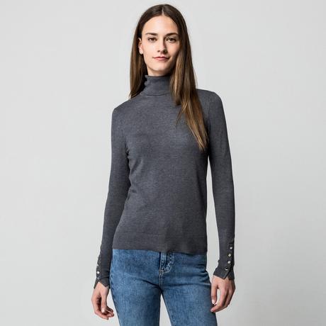 Manor Woman Rollkragenpullover mit Zierknöpfen  