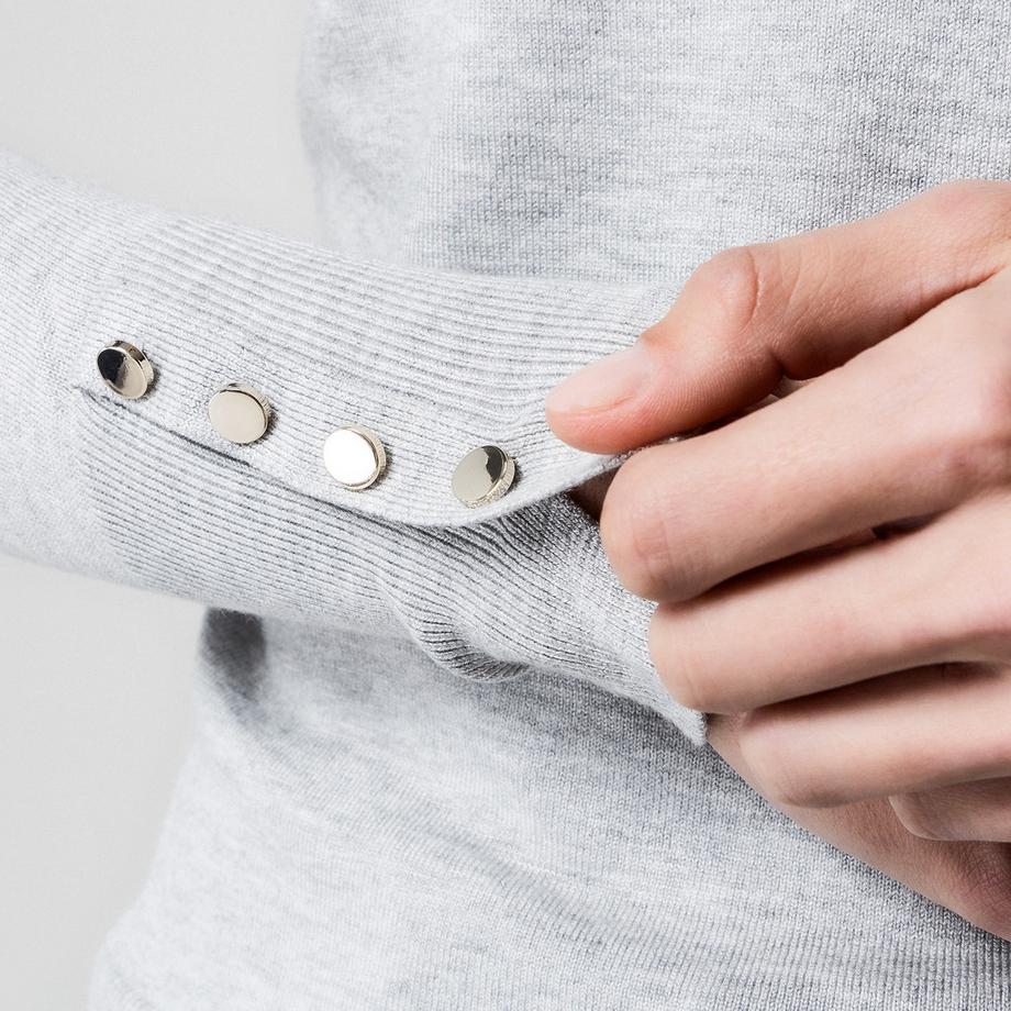 Manor Woman Maglione Dolcevita con Bottoni Decorativi  