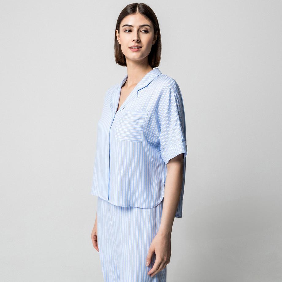 Manor Woman Maglia pigiama a righe maniche corte  