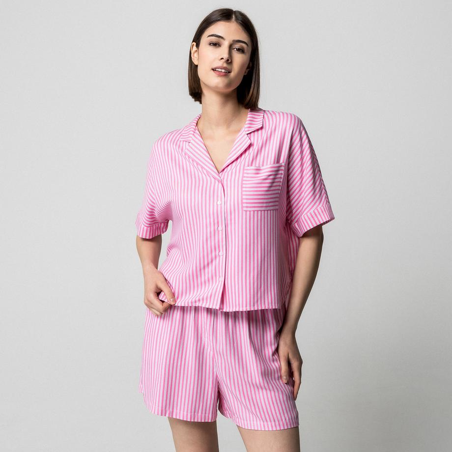 Manor Woman Maglia pigiama a righe a maniche corte  