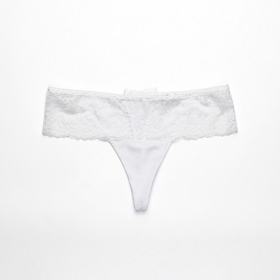 Manor Woman String en dentelle avec nœud  