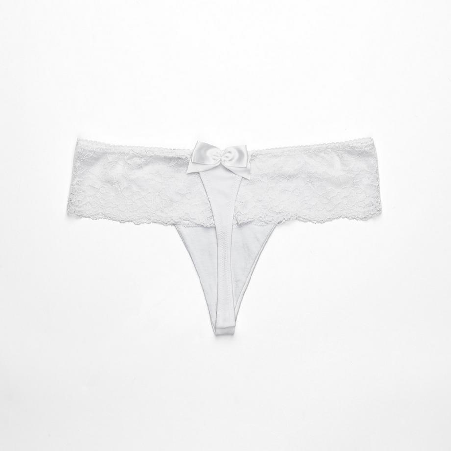 Manor Woman String en dentelle avec nœud  