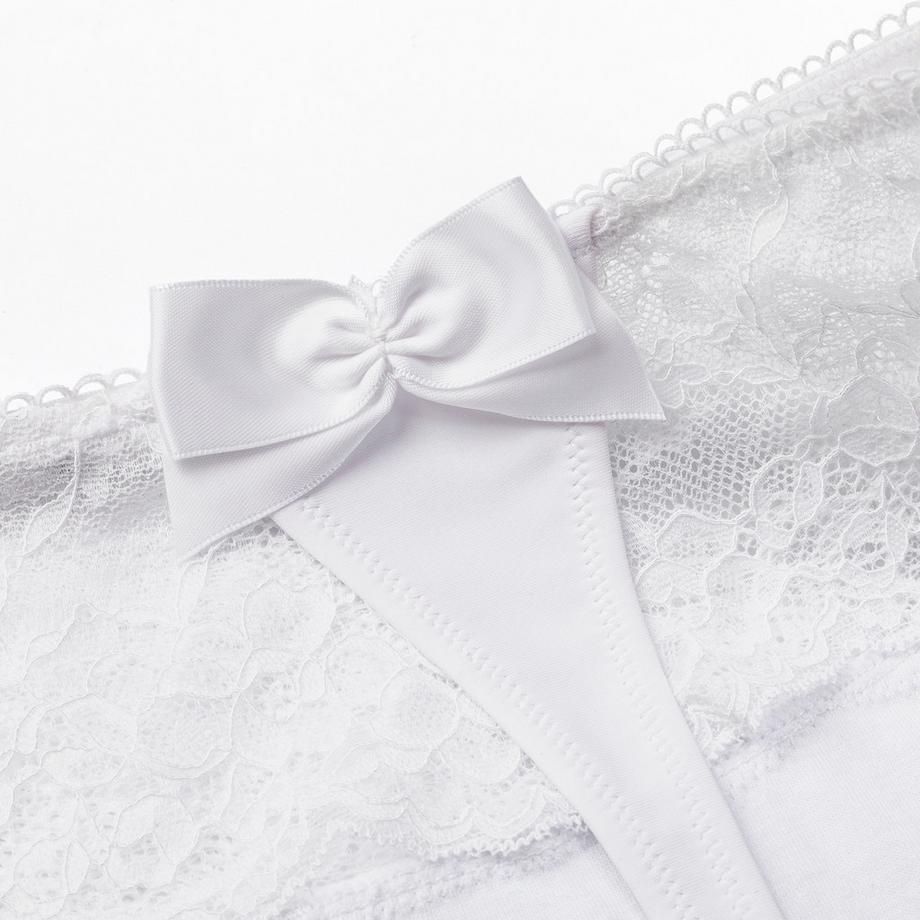 Manor Woman String en dentelle avec nœud  