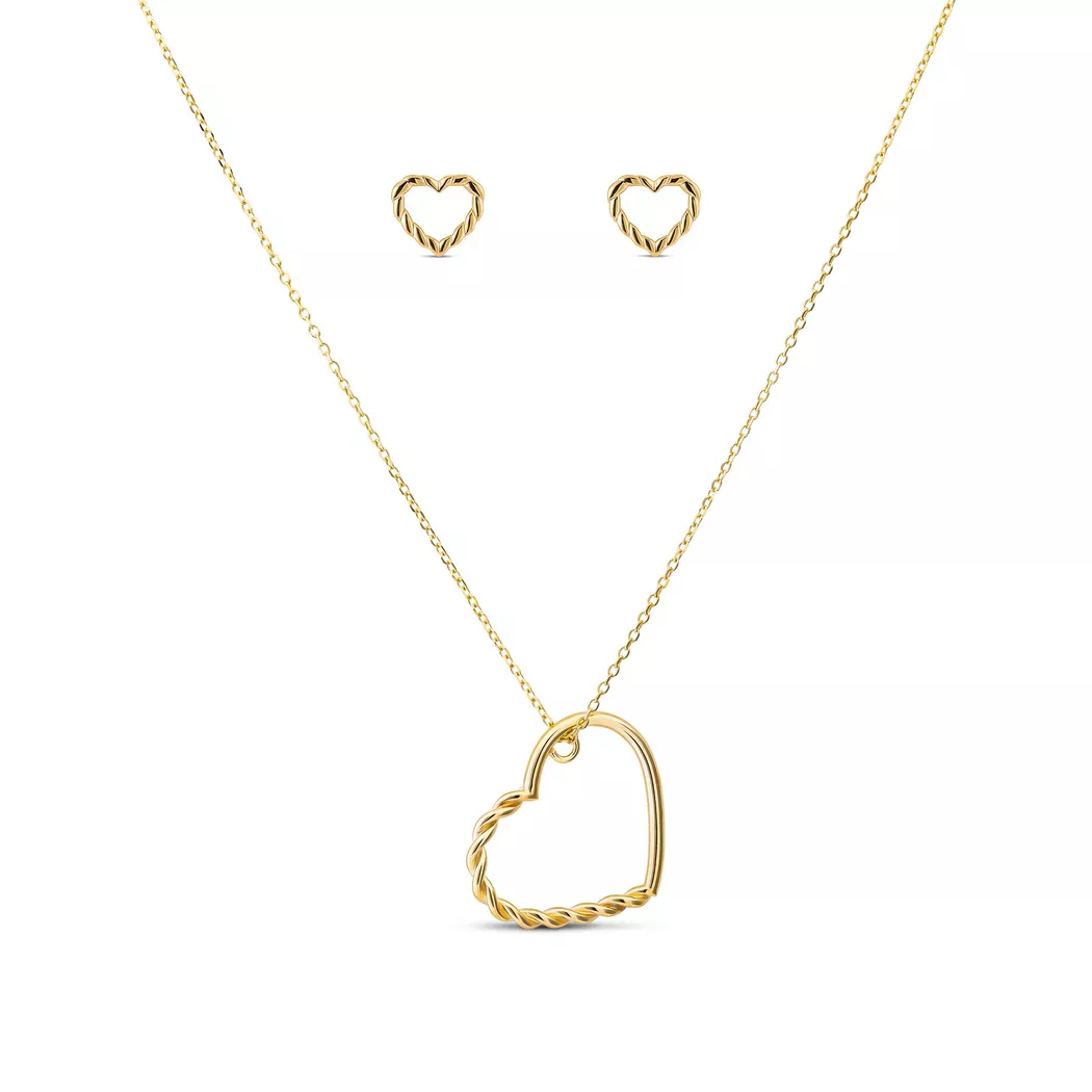 L' Atelier Gold 18 Karat by Manor - Set Halskette/Ohrstecker, 45cm, Gelbgold