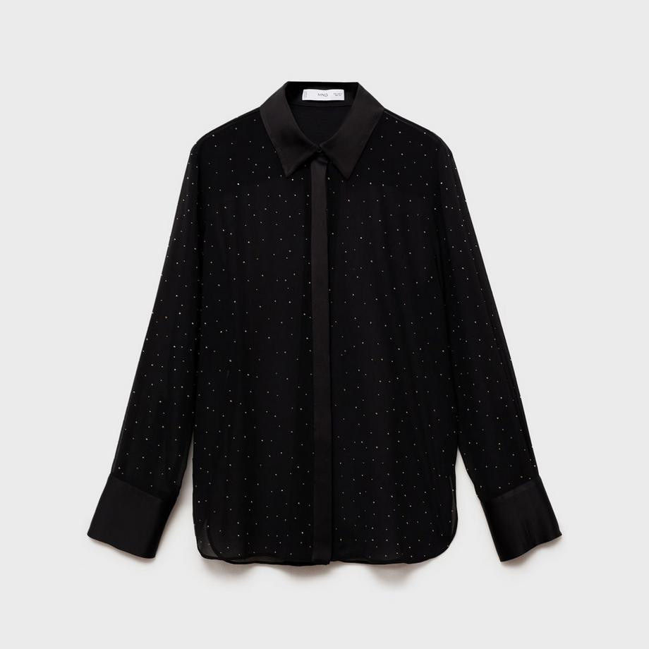 MANGO Barthes Camicetta Maniche Lunghe Borchiata  