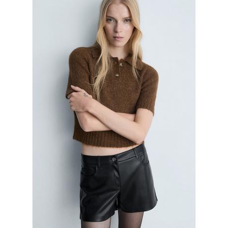 MANGO BONNIE Kunstleder Shorts  