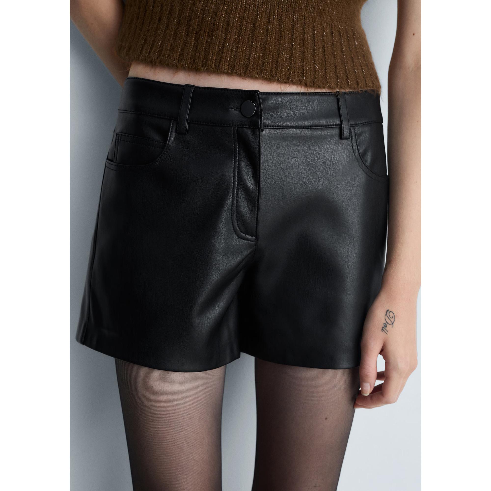 MANGO BONNIE Kunstleder Shorts  