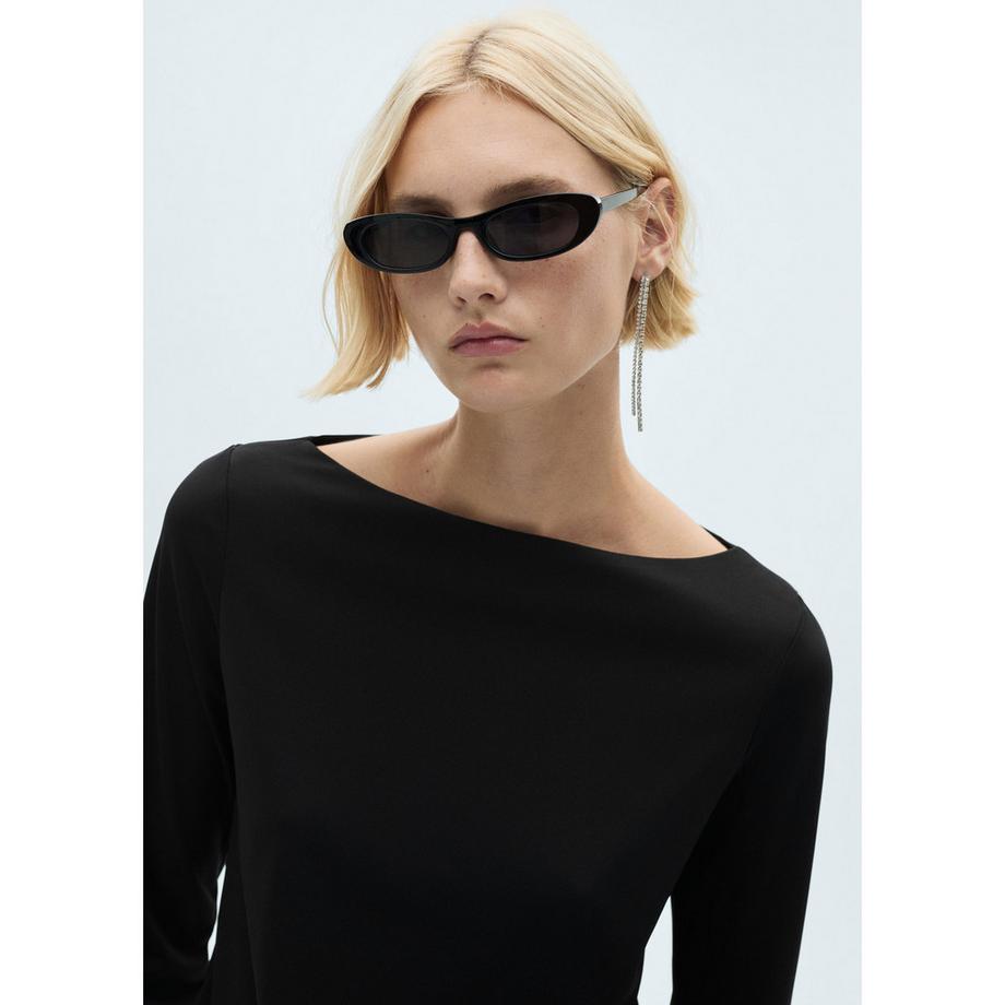 MANGO XMASSY T-Shirt Manches Longues avec Poignets en Plumes  