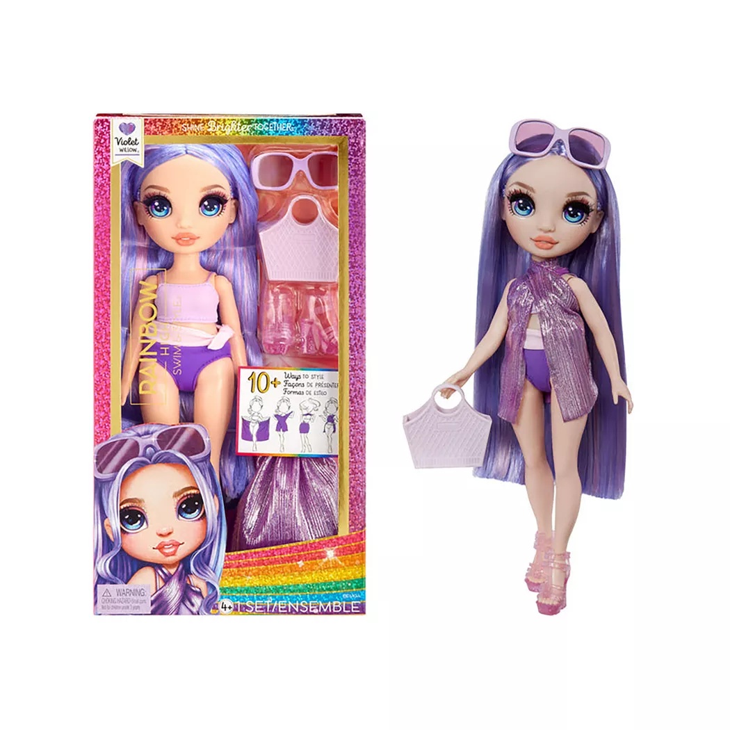 MGA - Rainbow High – Swim & Style Violet Puppe, Multicolor