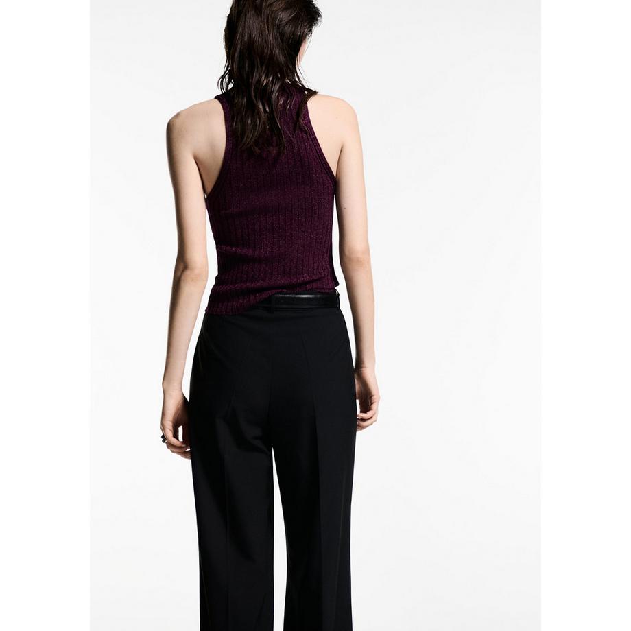 MANGO KLONGUI Geripptes Neckholder Top  