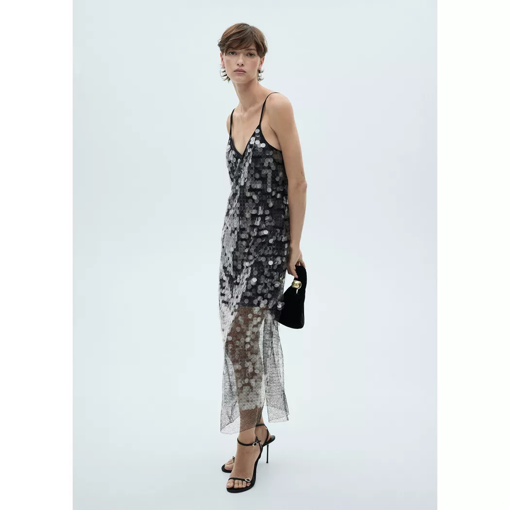 Mango - Kleid, für Damen, Grau, Größe L