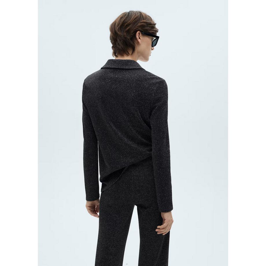 MANGO XBLUTI Schimmernde Langarmbluse  