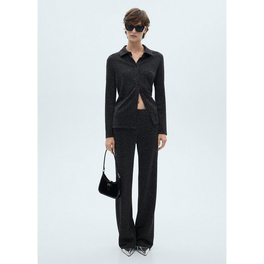 MANGO XBLUTI Schimmernde Langarmbluse  