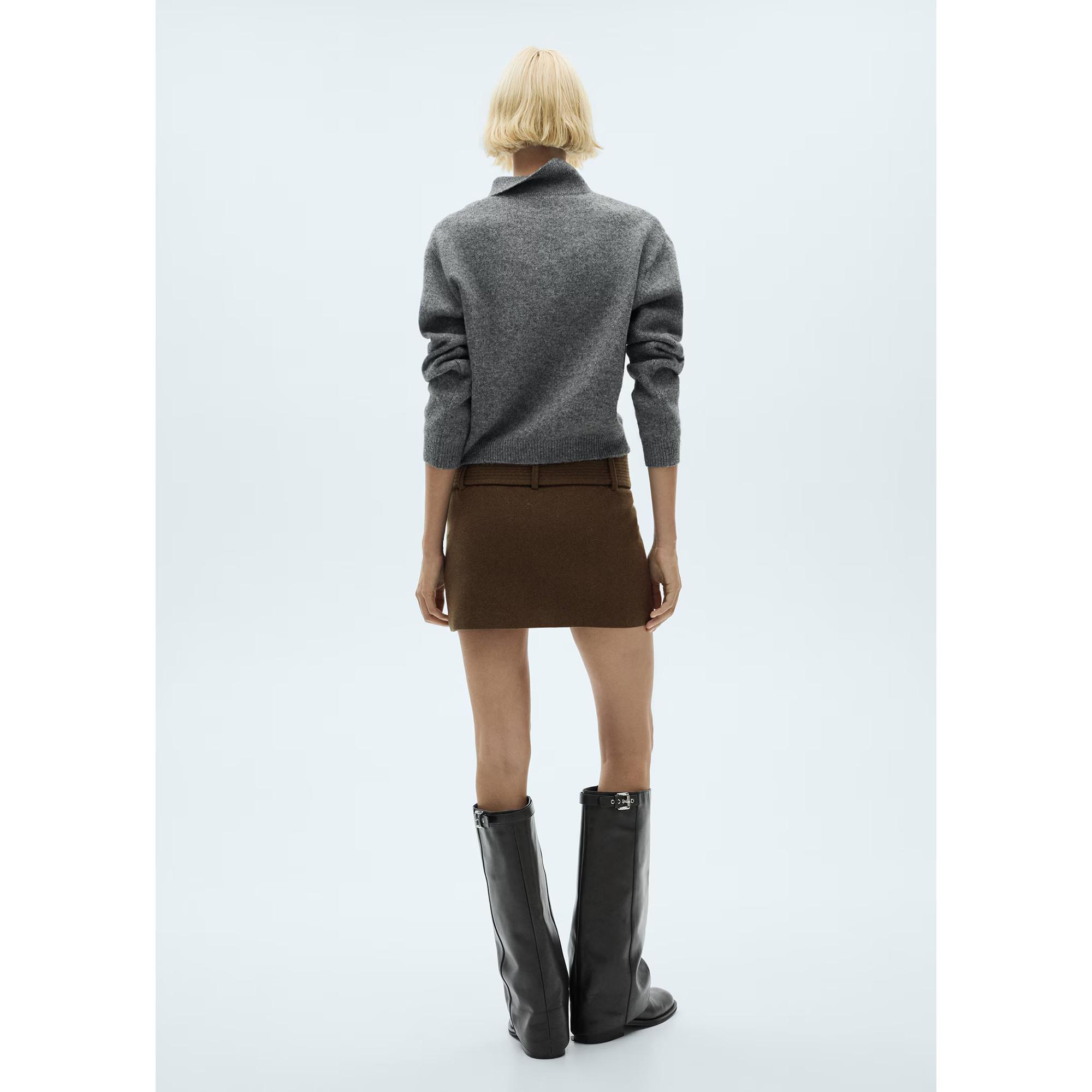 MANGO Quilt Minirock mit Gürtel  