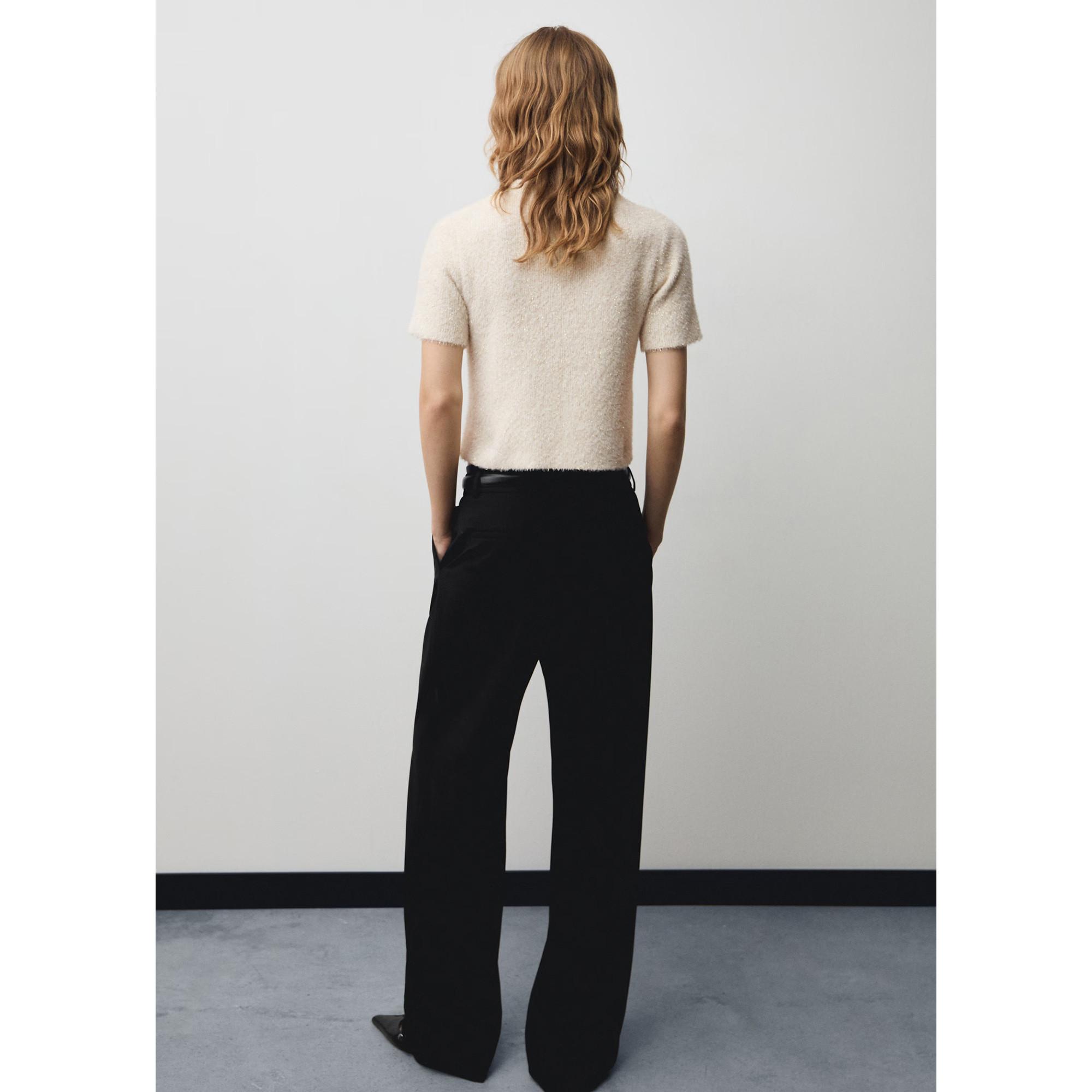 MANGO Floreto Pull Manches Courtes Col Rond  