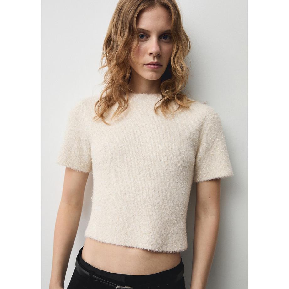MANGO Floreto Kurzarm Rundhals Pullover  