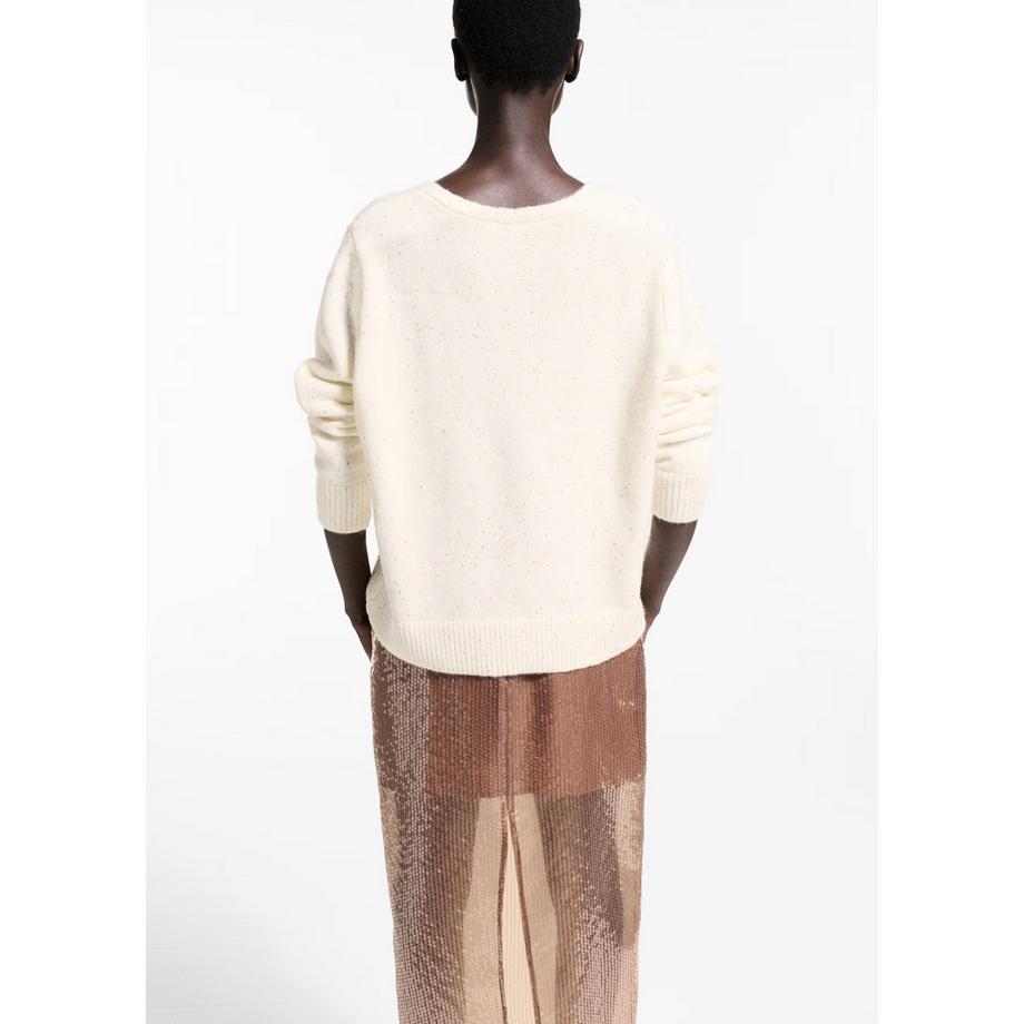 MANGO EDURNE Maglione Scollo a V con Paillettes  