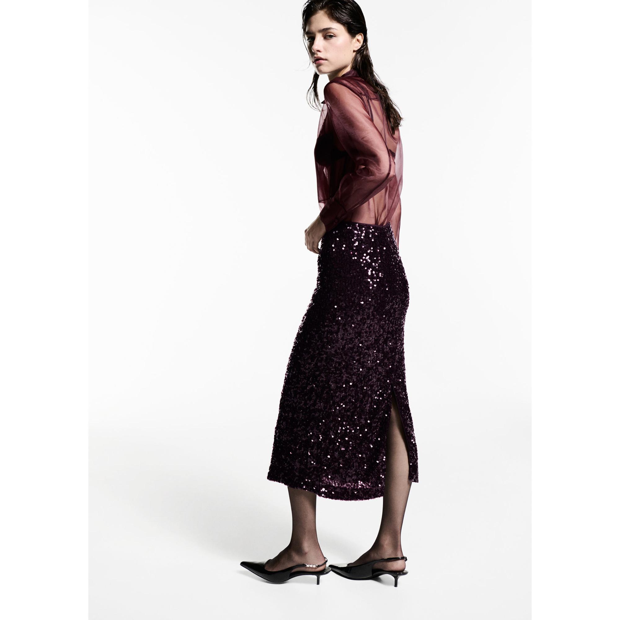 MANGO XJavi Pailletten Midirock  