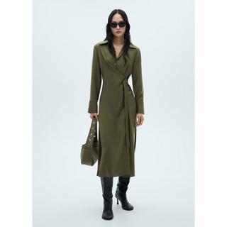 MANGO Jolie Langarm Wickel Hemdkleid  