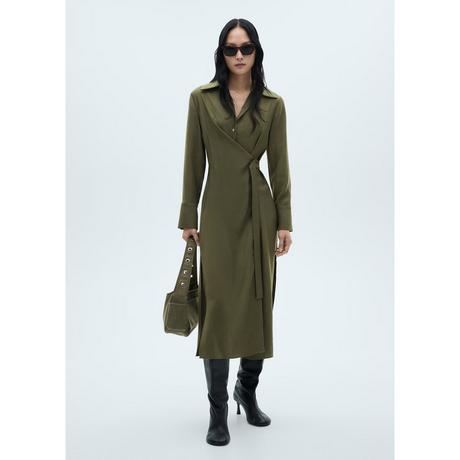 MANGO Jolie Langarm Wickel Hemdkleid  