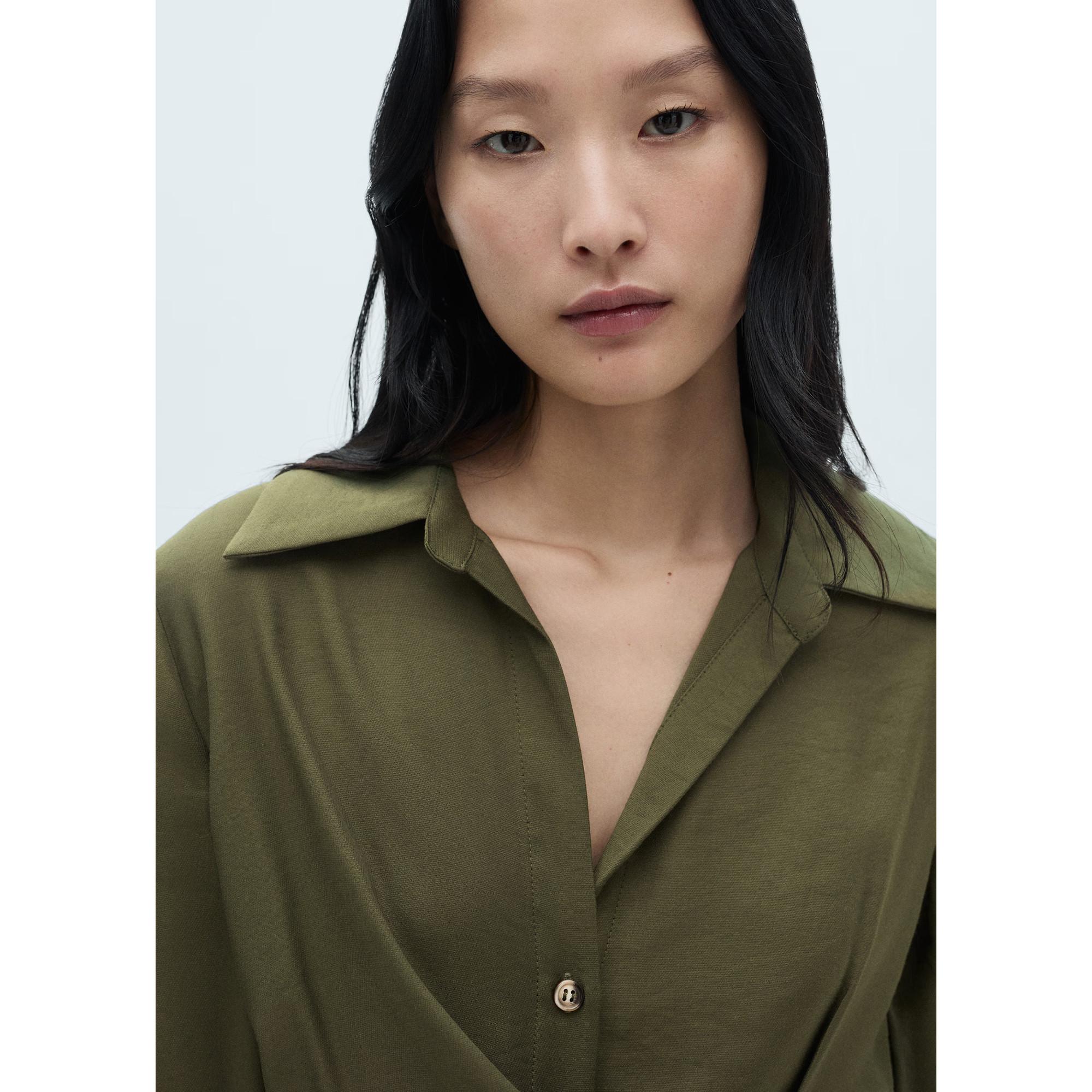 MANGO Jolie Langarm Wickel Hemdkleid  