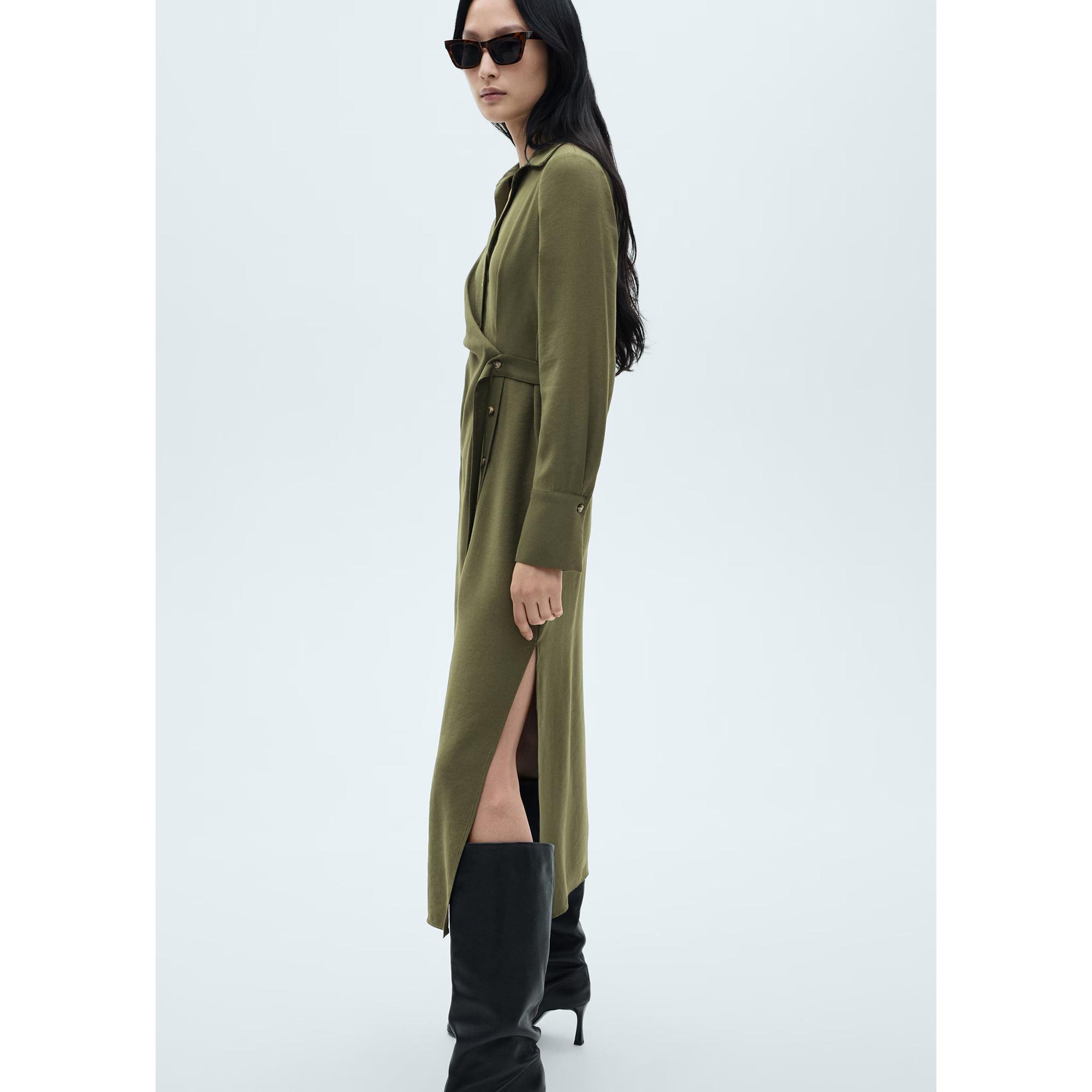 MANGO Jolie Langarm Wickel Hemdkleid  