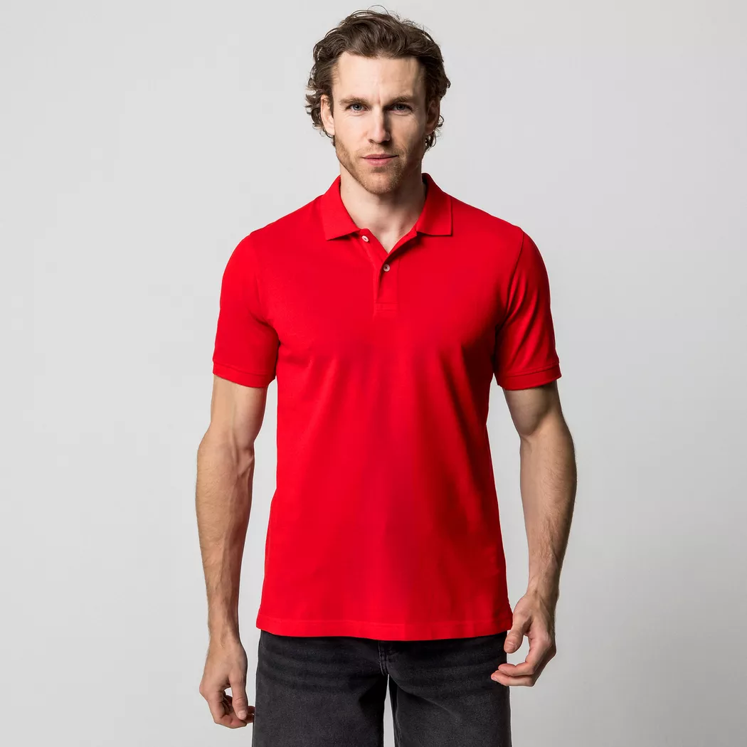 Manor Man - Poloshirt, kurzarm, für Herren, Himbeere, Größe M