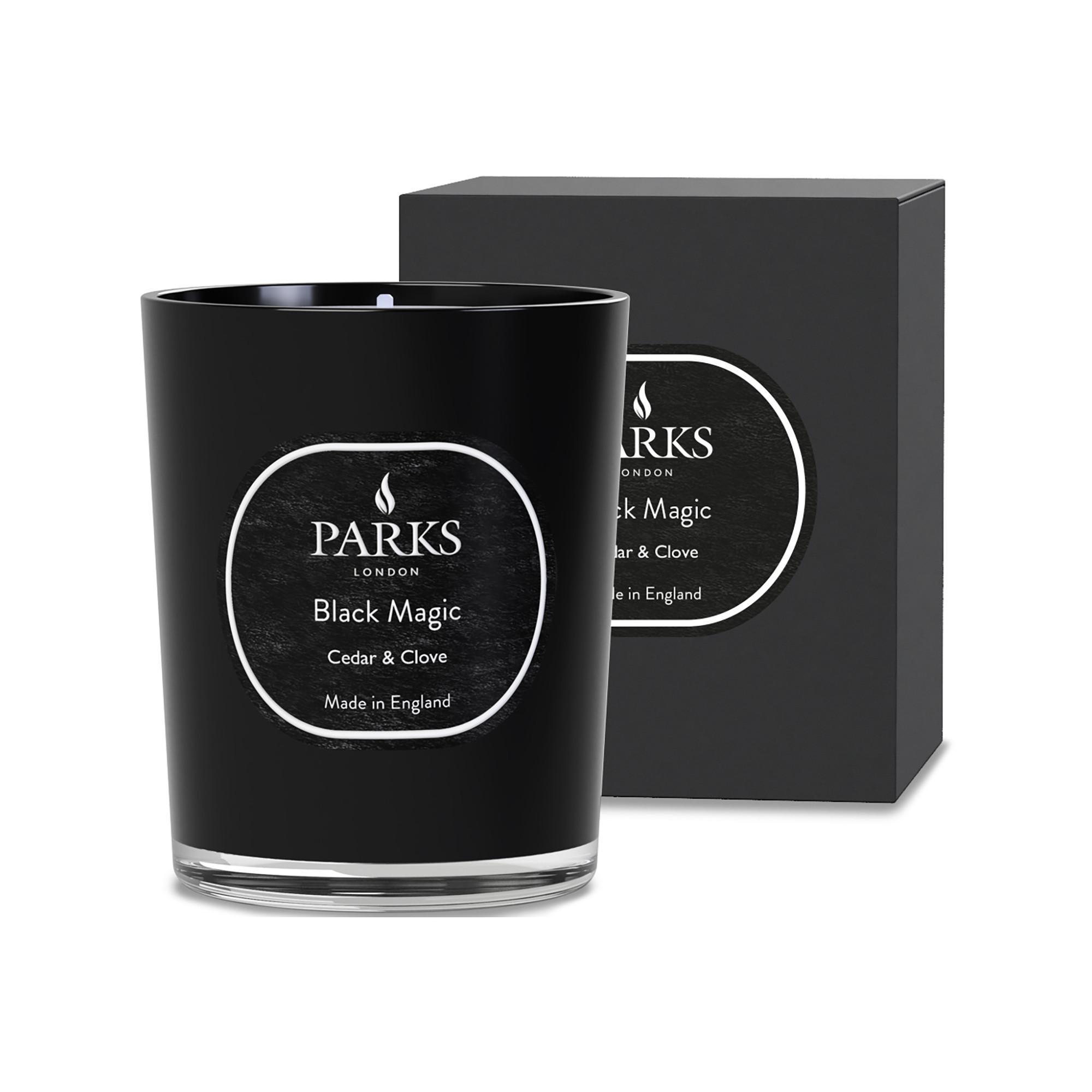 Parks London Candela profumata a 3 stoppini Black Magic Cedar & Clove 