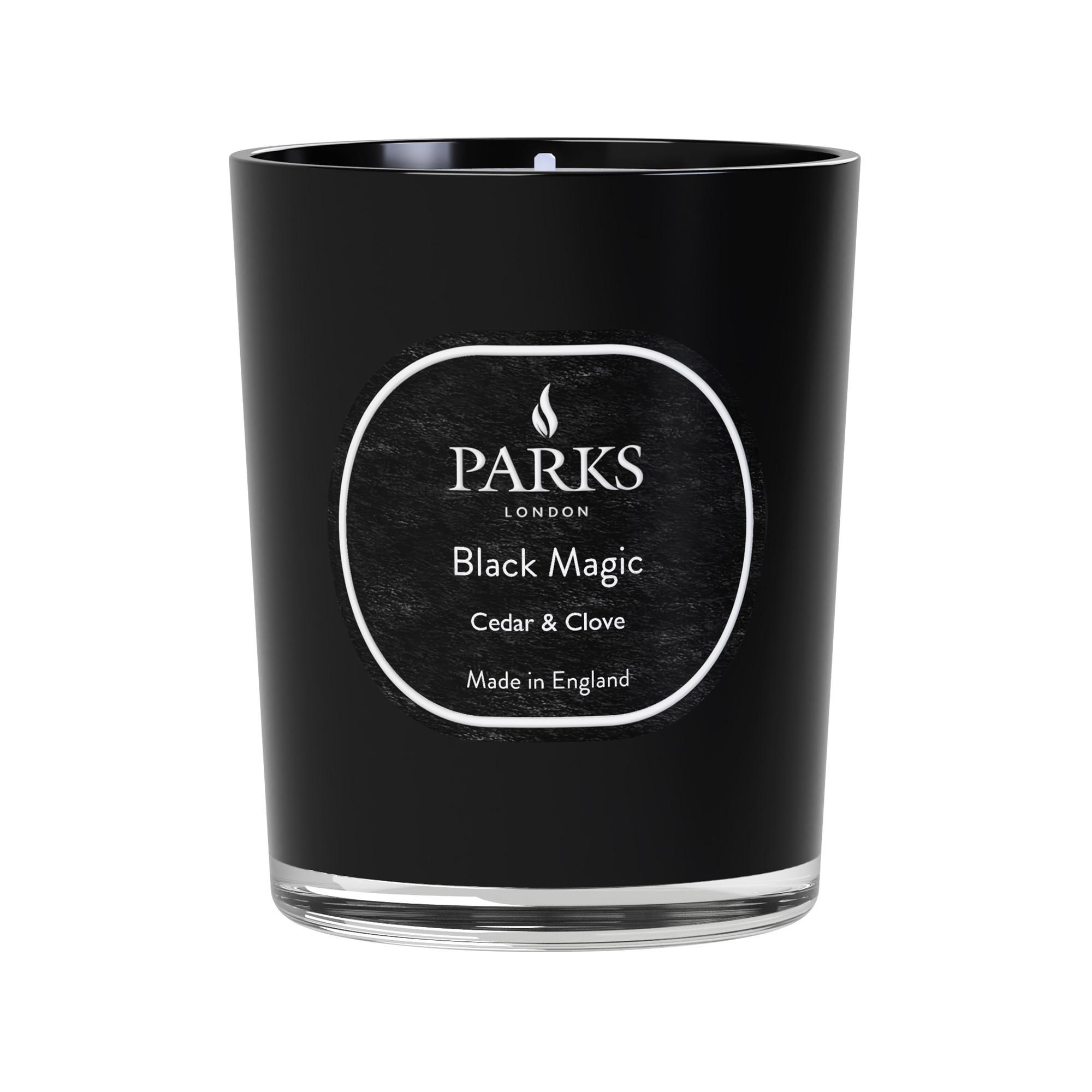 Parks London Candela profumata a 3 stoppini Black Magic Cedar & Clove 