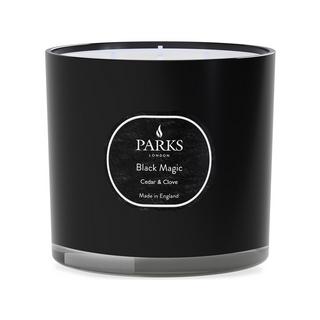 Parks London Candela profumata a 3 stoppini Black Magic Cedar & Clove 