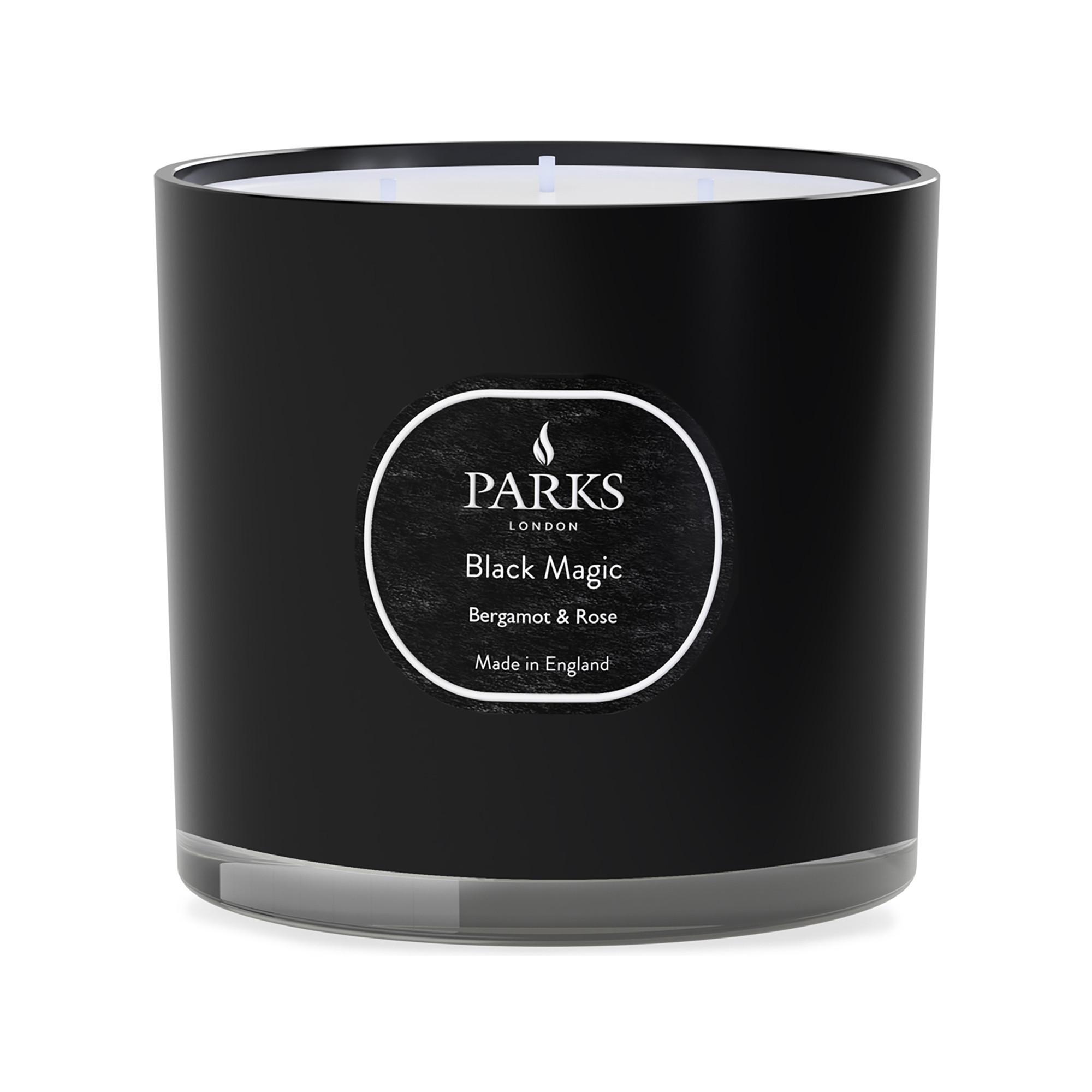 Parks London Candela profumata a 3 stoppini Black Magic Bergamot & Rose 