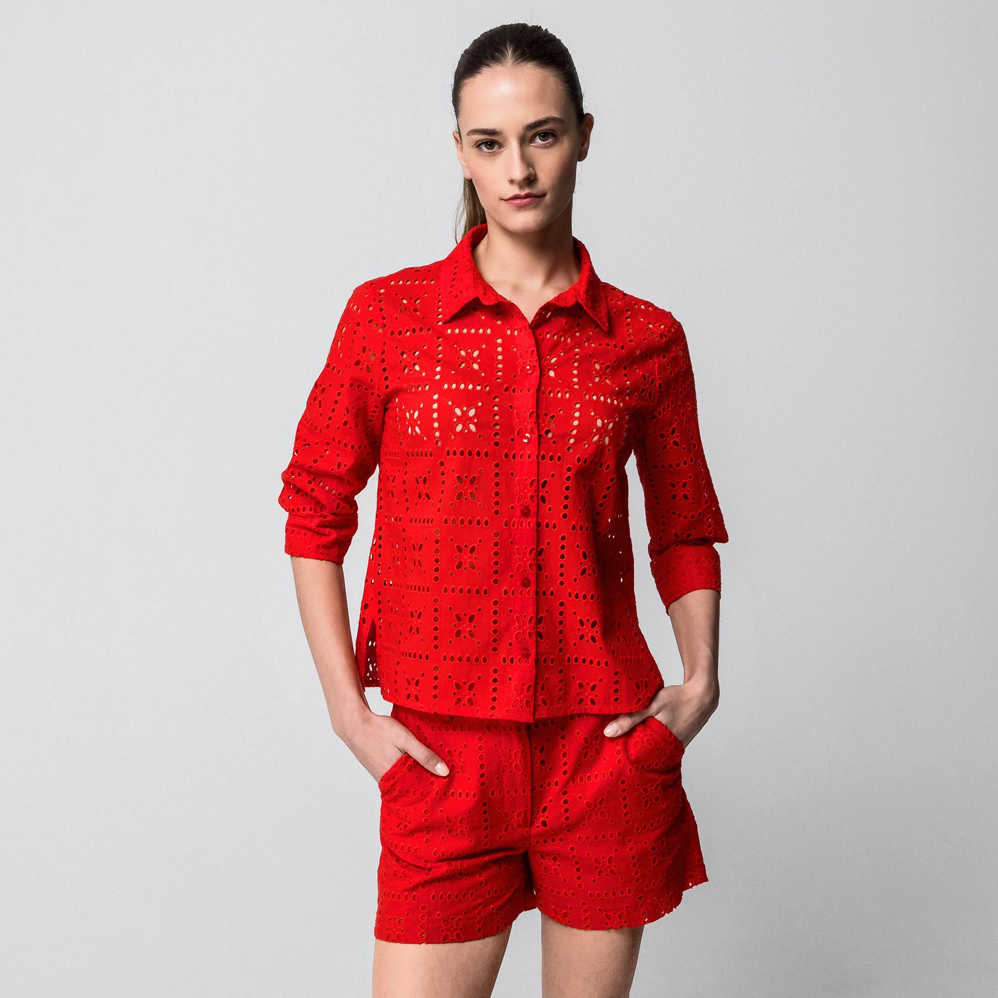 Manor Woman Camicetta Relaxed Fit Corta Pizzo  