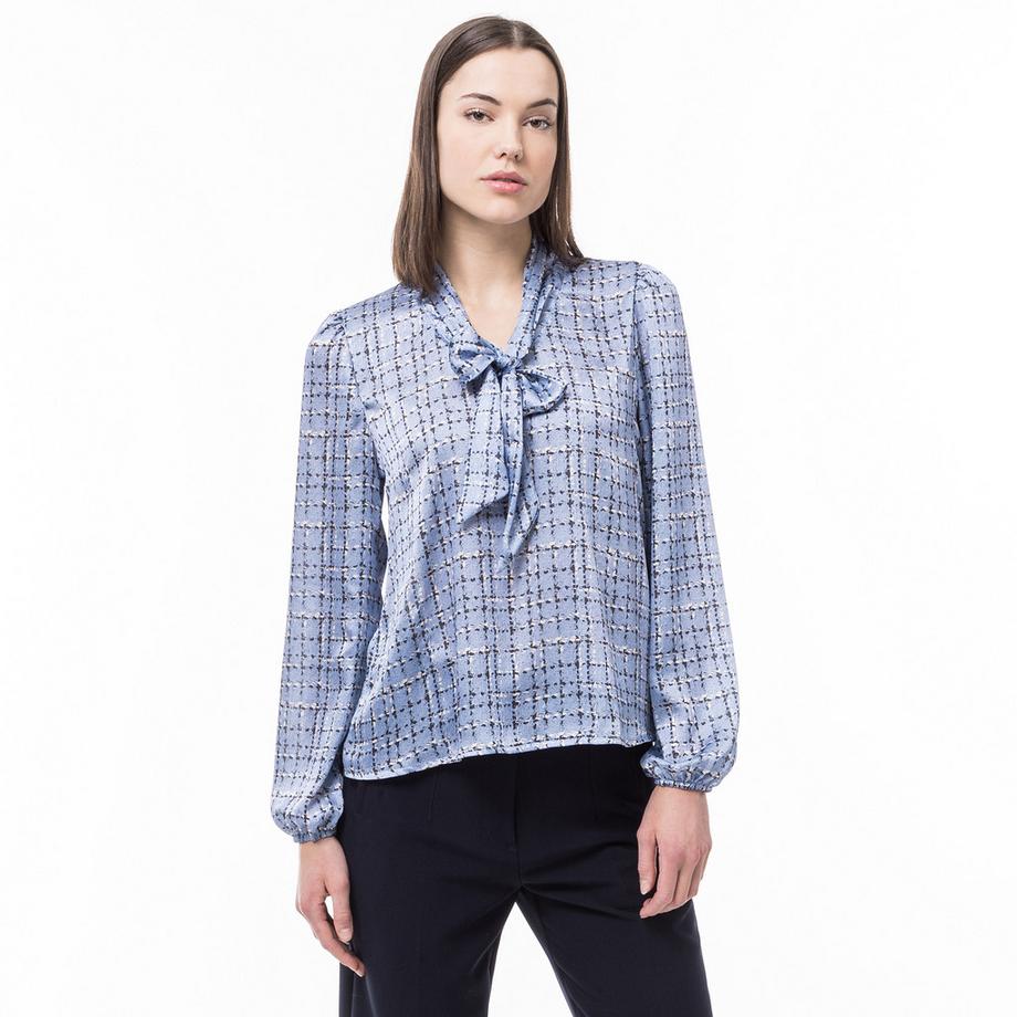 Manor Woman Bluse Schalkragen Fantasiemuster  