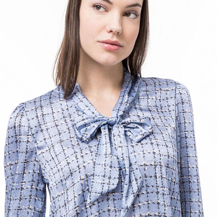 Manor Woman Bluse Schalkragen Fantasiemuster  