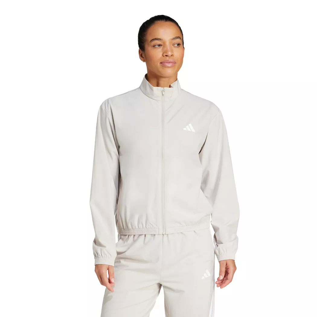 Adidas Sweat-shirt à Zip Train Essentials 3 Stripes Woven Warm Up Wonder Alumina / White S