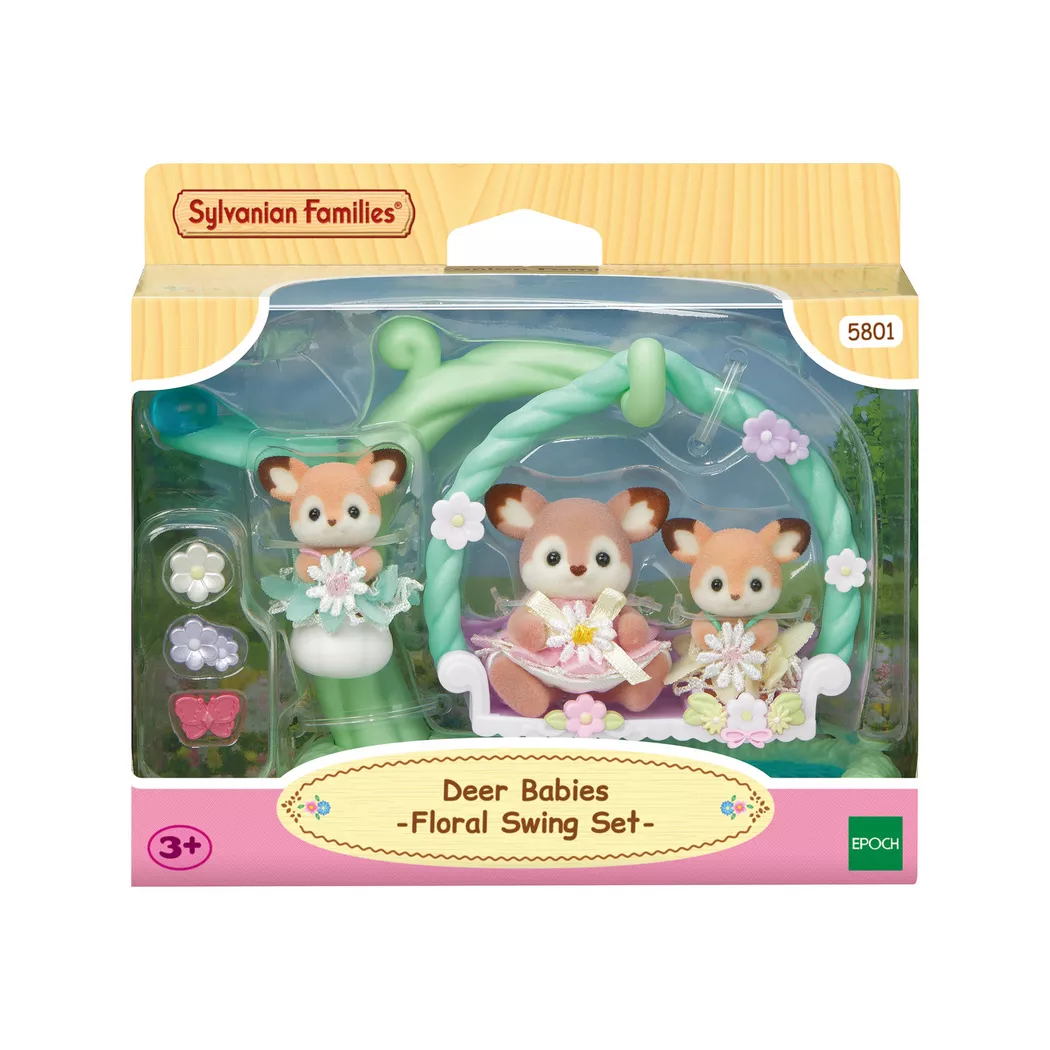 Sylvanian Families - Reh Babys mit Blumenschaukel Spielset, Multicolor