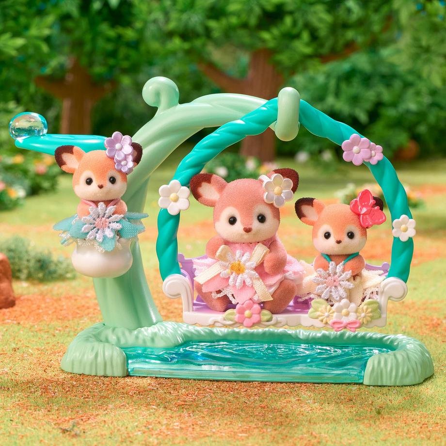 Sylvanian Families  Bébé chevreuil avec balançoire fleurie Set de jeu 