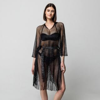 Manor Woman Tunika mit Glitzerfäden und Fransen  