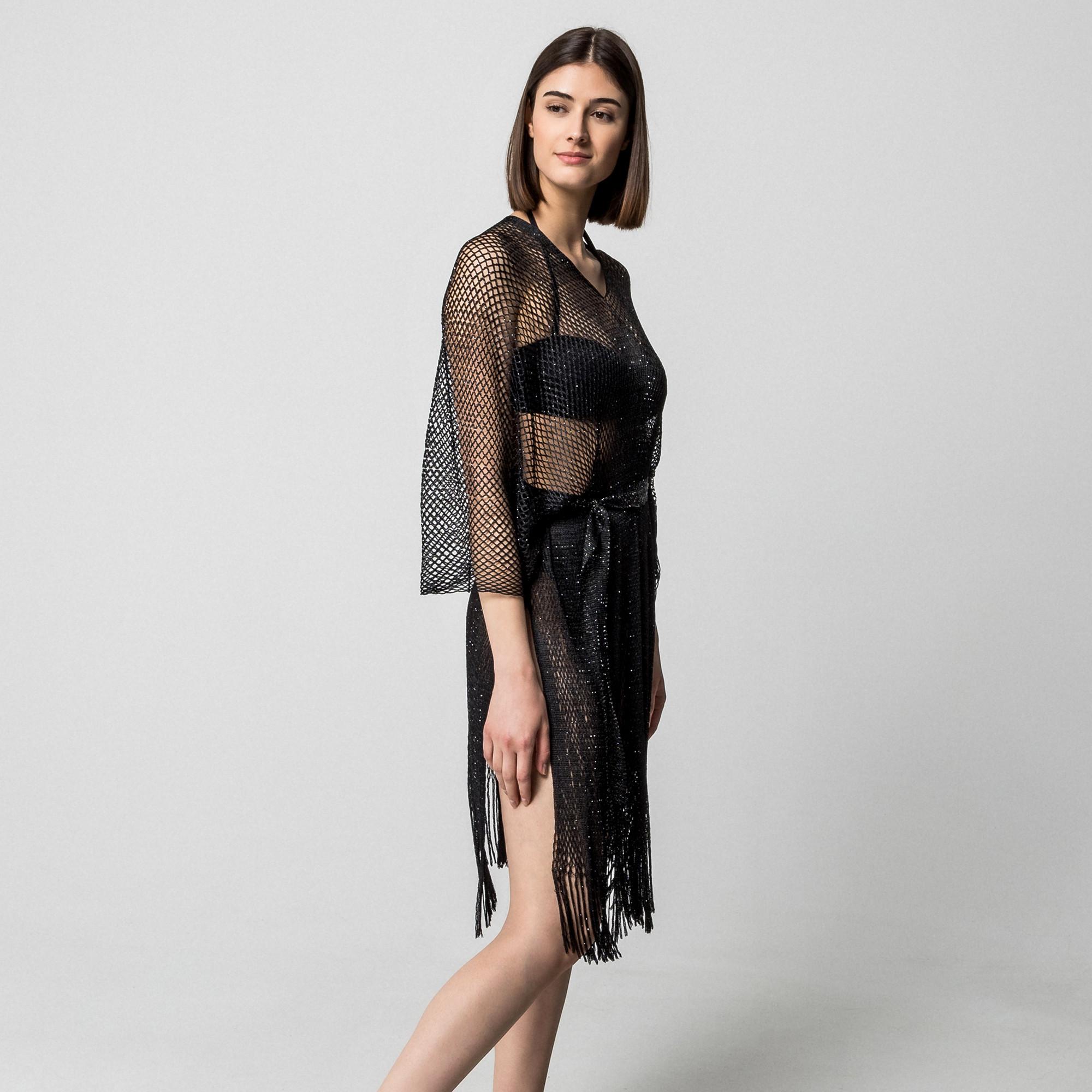 Manor Woman Tunika mit Glitzerfäden und Fransen  