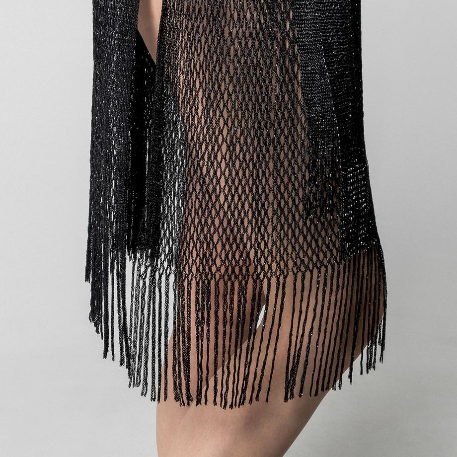 Manor Woman Tunika mit Glitzerfäden und Fransen  