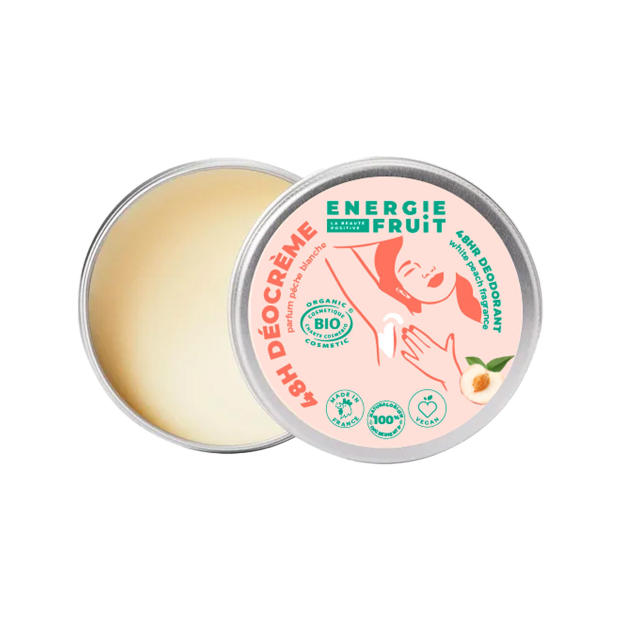 Energie Fruit  48H Deocreme Mit Weissem Pfirsich Und Reiswasser, Biozertifiziert Von Ecocert  