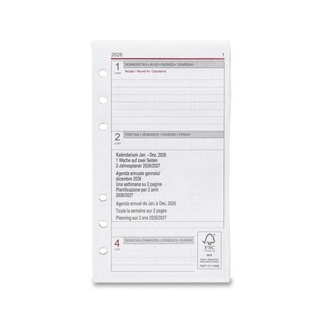 Manor Papeterie No Label Recharge Calendrier quotidien Refill 2026 