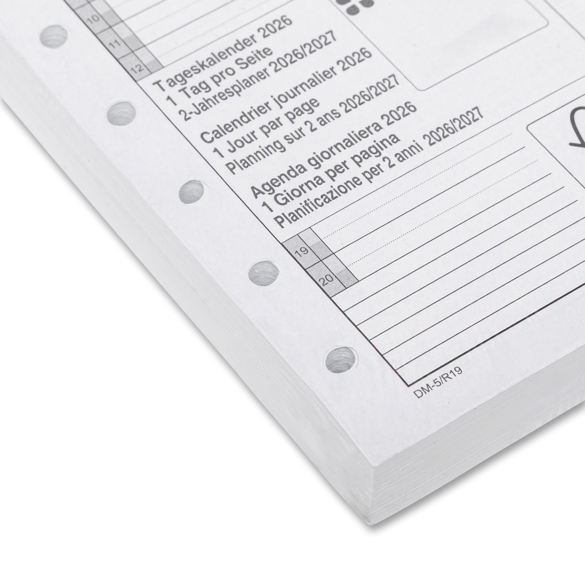 Manor Papeterie No Label Recharge Calendrier quotidien Refill 2026 