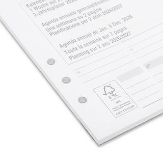 Manor Papeterie No Label Inserto sostitutivo dell'agend Refill 2026 