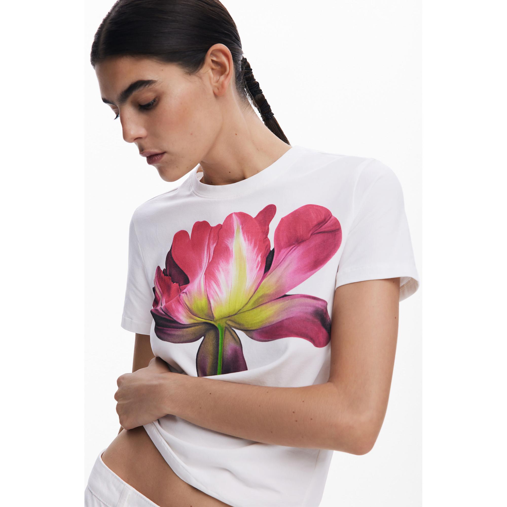 Desigual Blumenmuster Slim Fit T-Shirt  