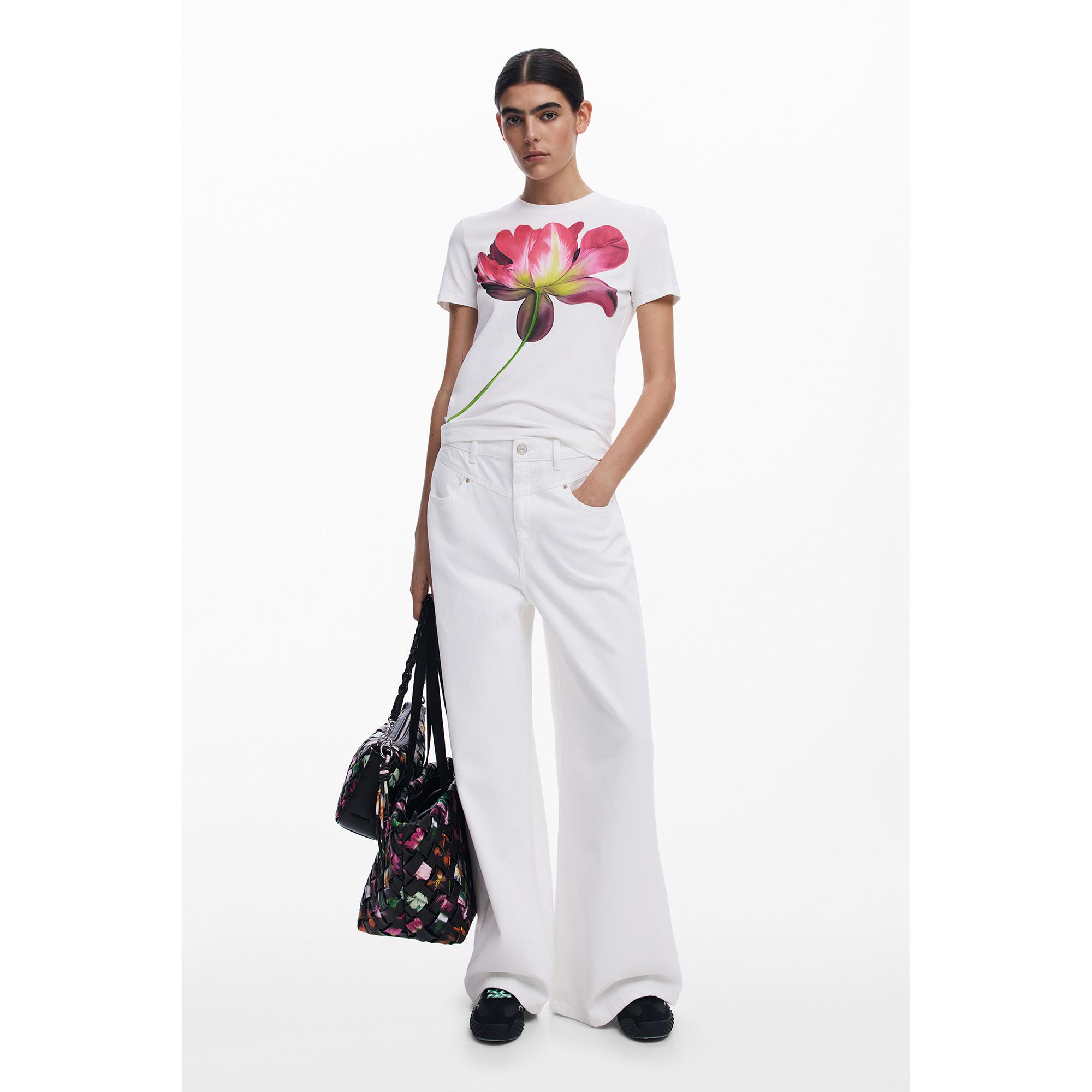 Desigual Blumenmuster Slim Fit T-Shirt  